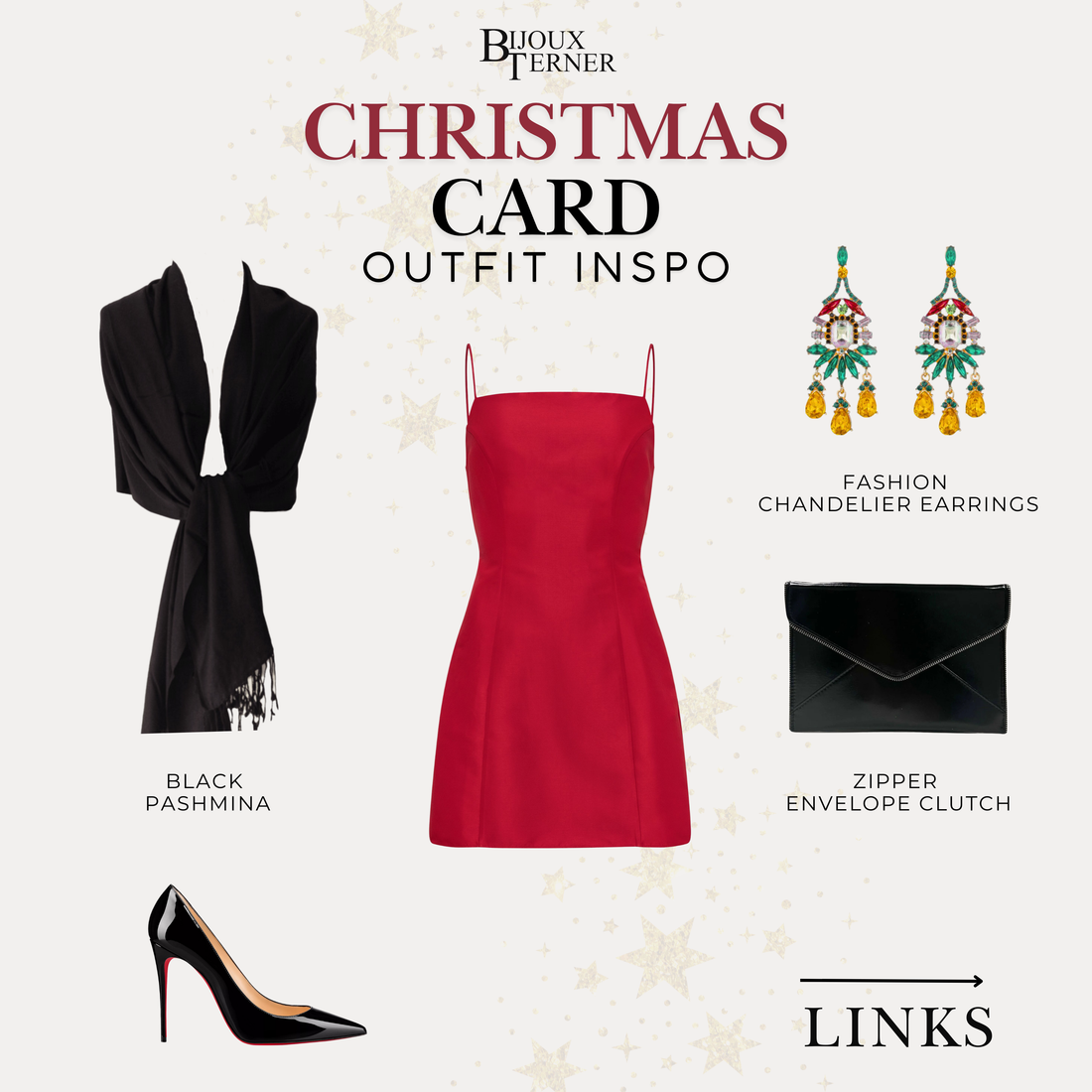 Christmas Card Outfit Inspo: Festive Chic in Red & Black