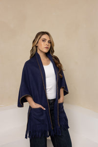 Navy Fleece Traveler Wrap