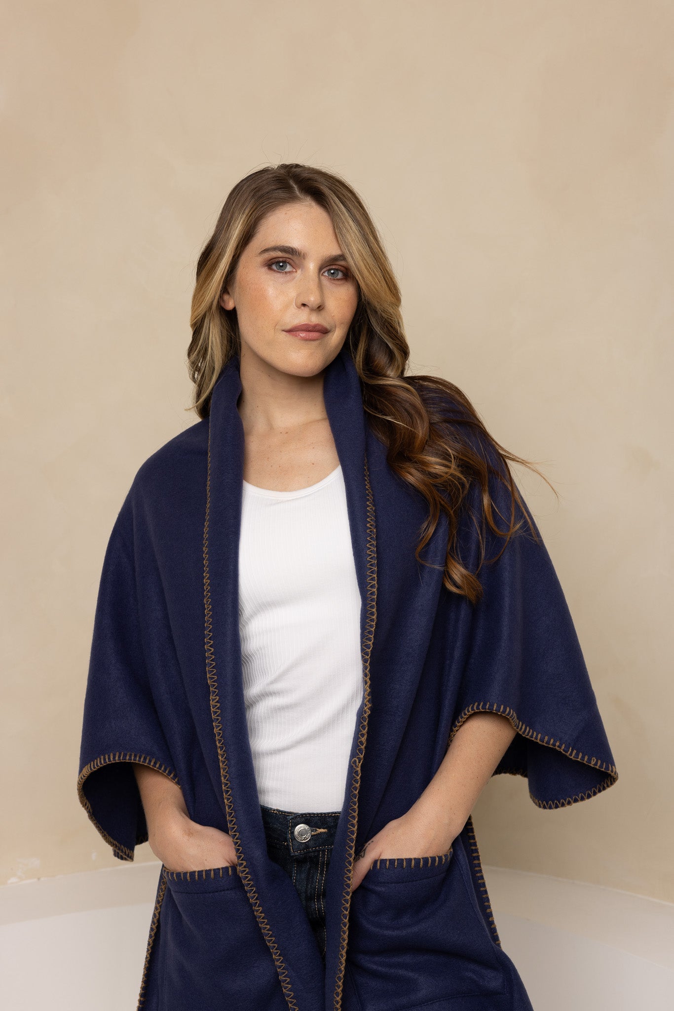 Navy Fleece Traveler Wrap