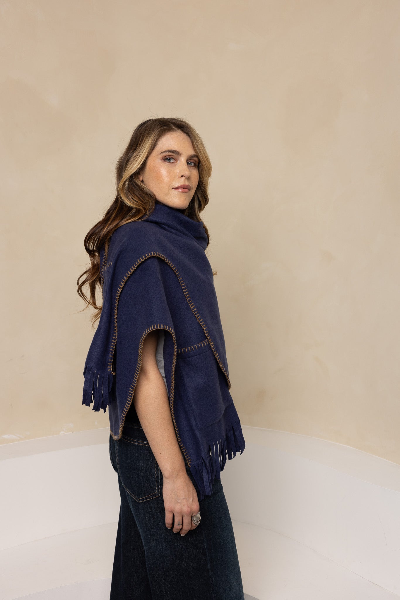 Navy Fleece Traveler Wrap