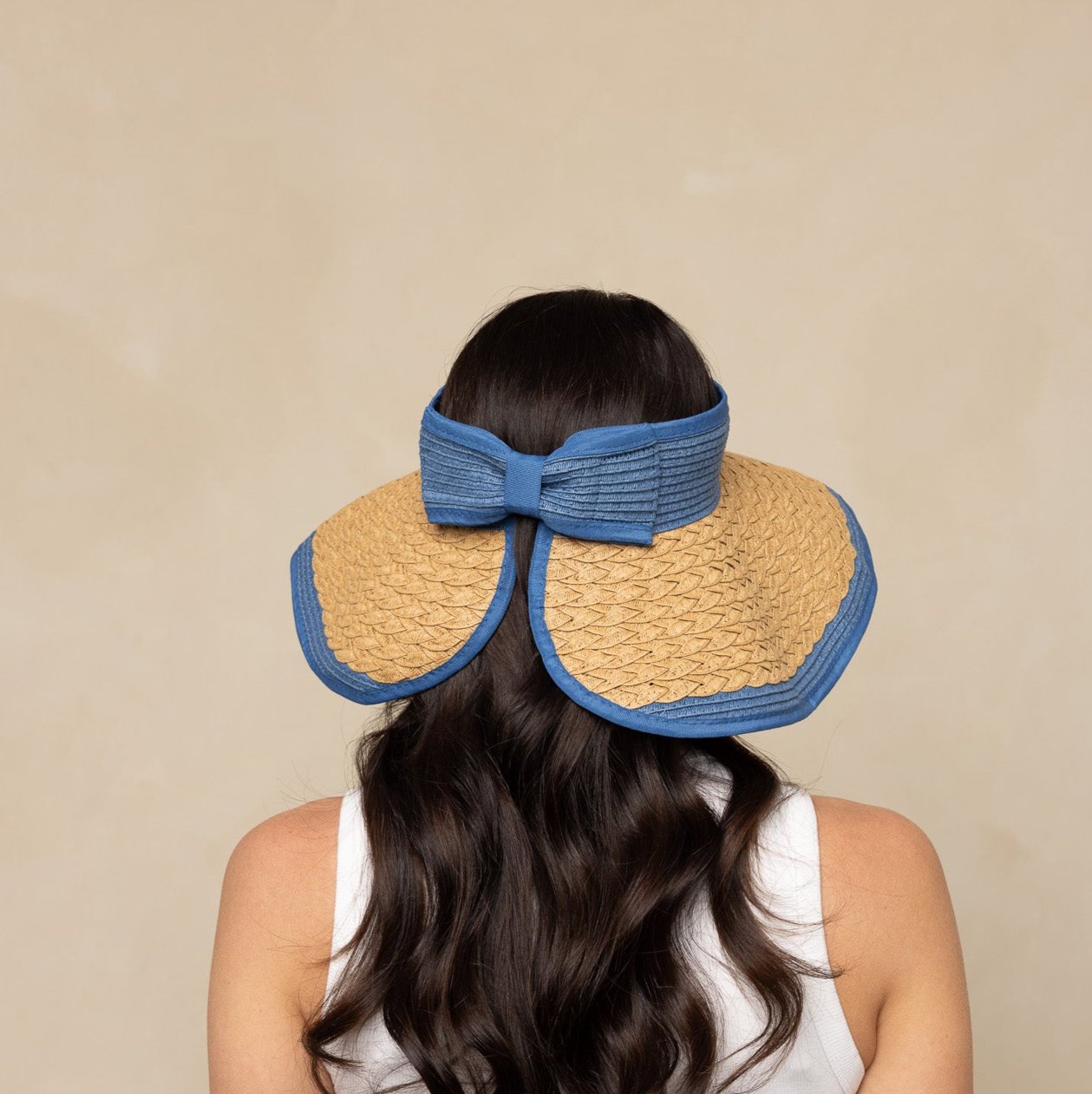 Roll-Up Straw Visor - Blue