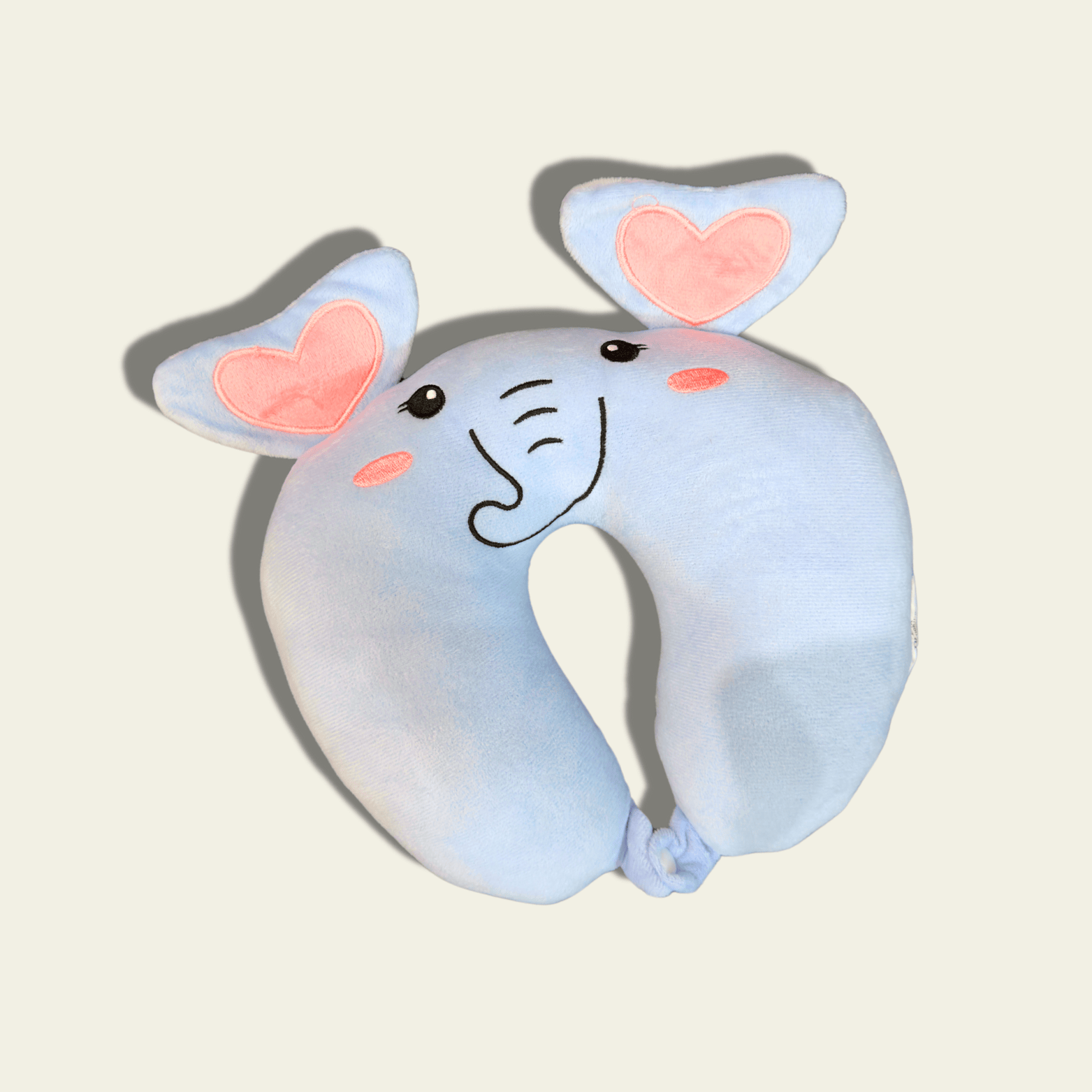 This adorable neck pillow for kids is designed to provide comfort and support during travel. Shaped like a cute light blue elephant, it offers a fun and cozy experience for children while they rest on long car rides, flights, or during naps. The soft and plush material ensures comfort, while the pillow’s ergonomic design helps support the neck for a more relaxed journey.