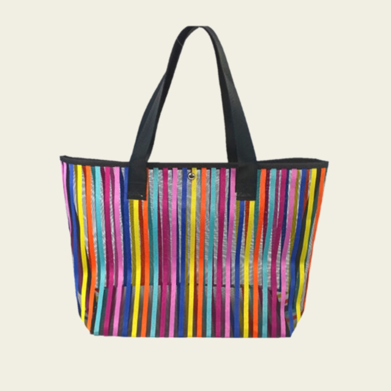 Mesh Tote Bag -Striped Design